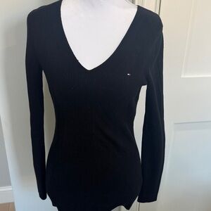 Tommy Hilfiger Black V-Neck Sweater